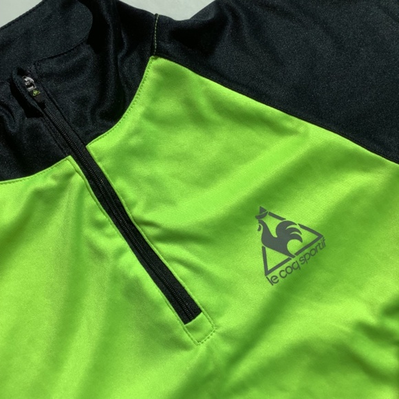 LE COQ SPORTIF Black and Neon Yellow Cycling Jersey - Picture 4 of 13